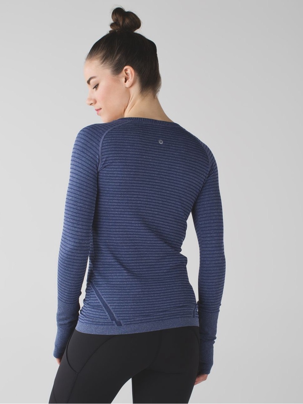 lululemon athletica Swiftly tech Heathered blue Stripe Long-Sleeve Seamless Top